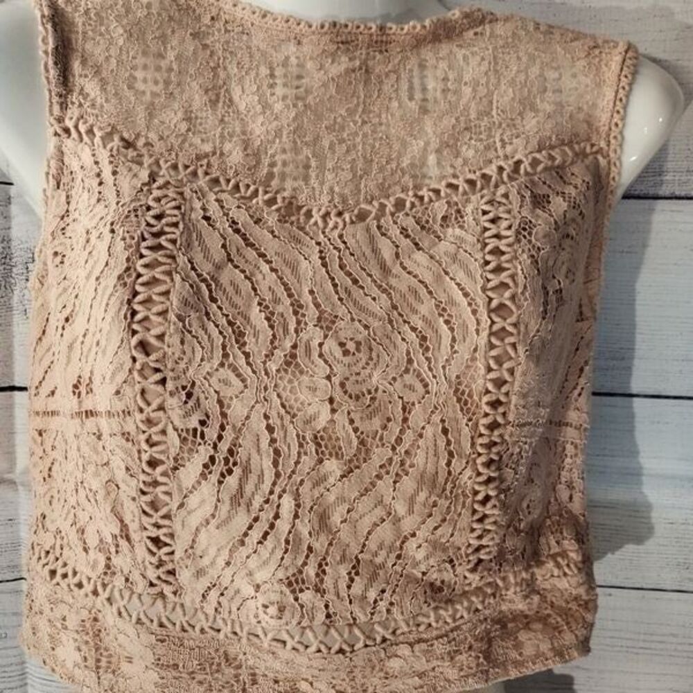 Xhilaration Dusty Rose Pink Lace Crop Top Size XXS - Picture 2 of 10